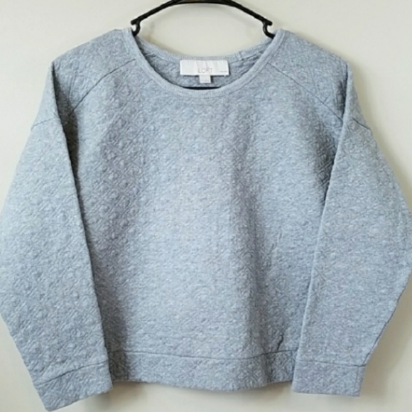LOFT Tops - Loft | light gray quilted sweatshirt
